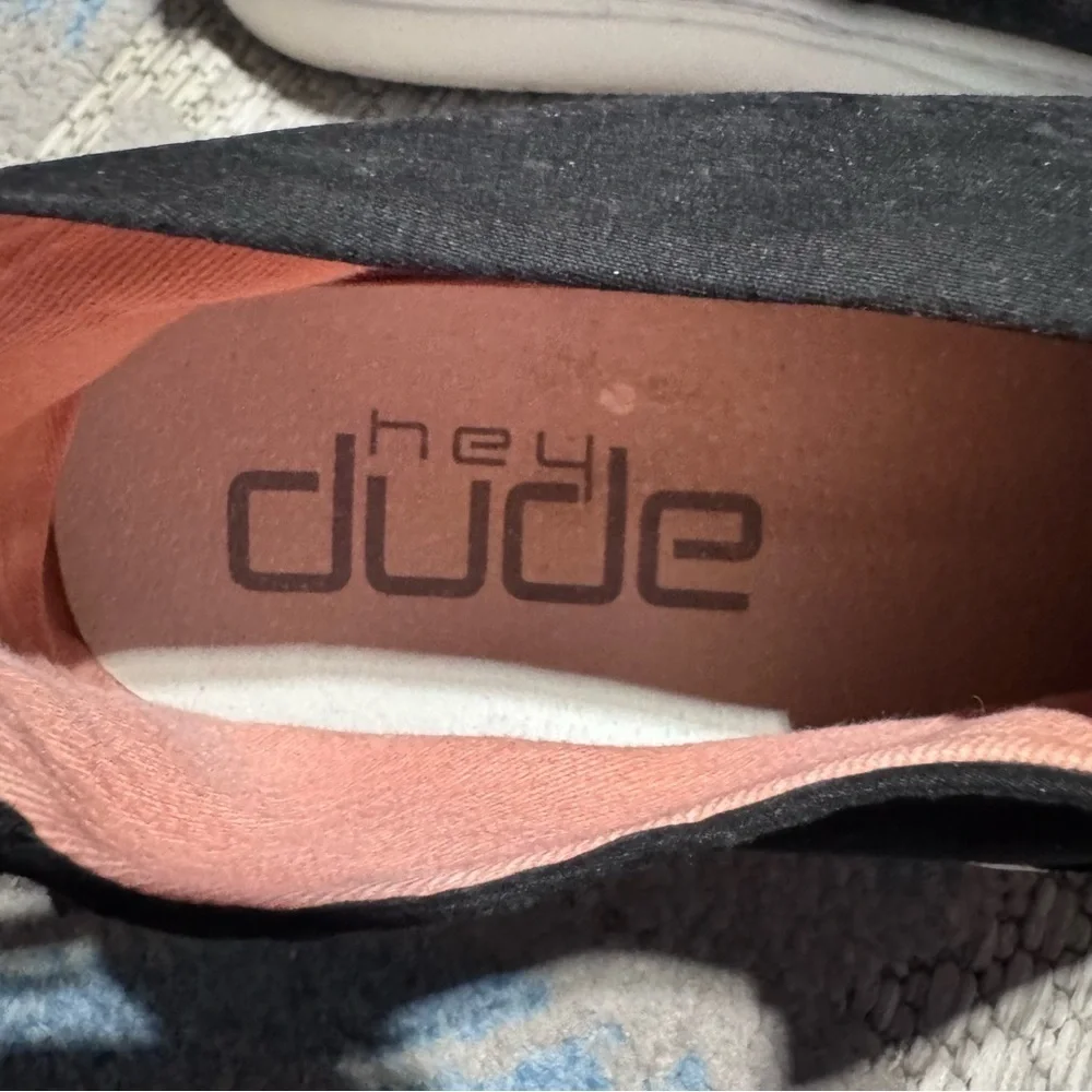 Hey Dude Peyton Croco slip on shoes black Size 10